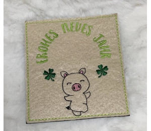 Stickdatei - ITH Kerzenteppich Tasche Schwein